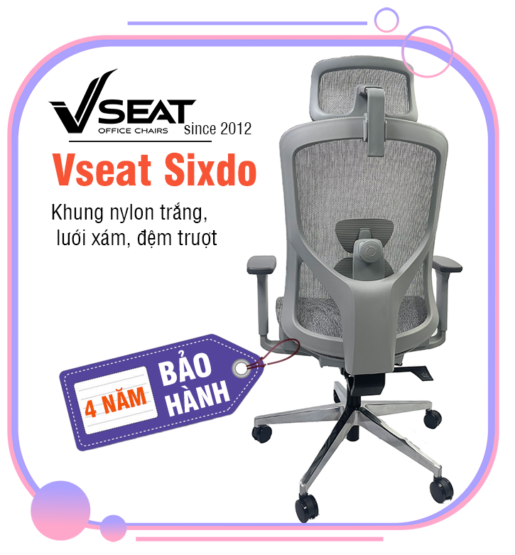 ghe-cong-thai-hoc-ergonomic-Vseat-sixdo-lung-trang-luoi-xam