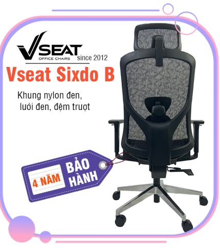 ghe-cong-thai-hoc-ergonomic-Vseat-sixdo-lung-den-luoi-den