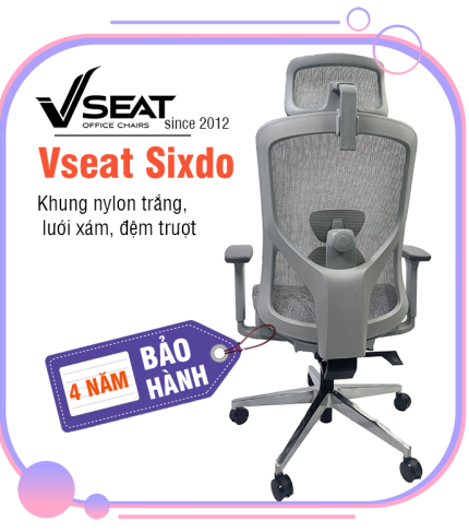 ghe-cong-thai-hoc-ergonomic-Vseat-sixdo-lung-trang-luoi-xam